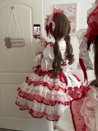 Pink and White Red / Hairband