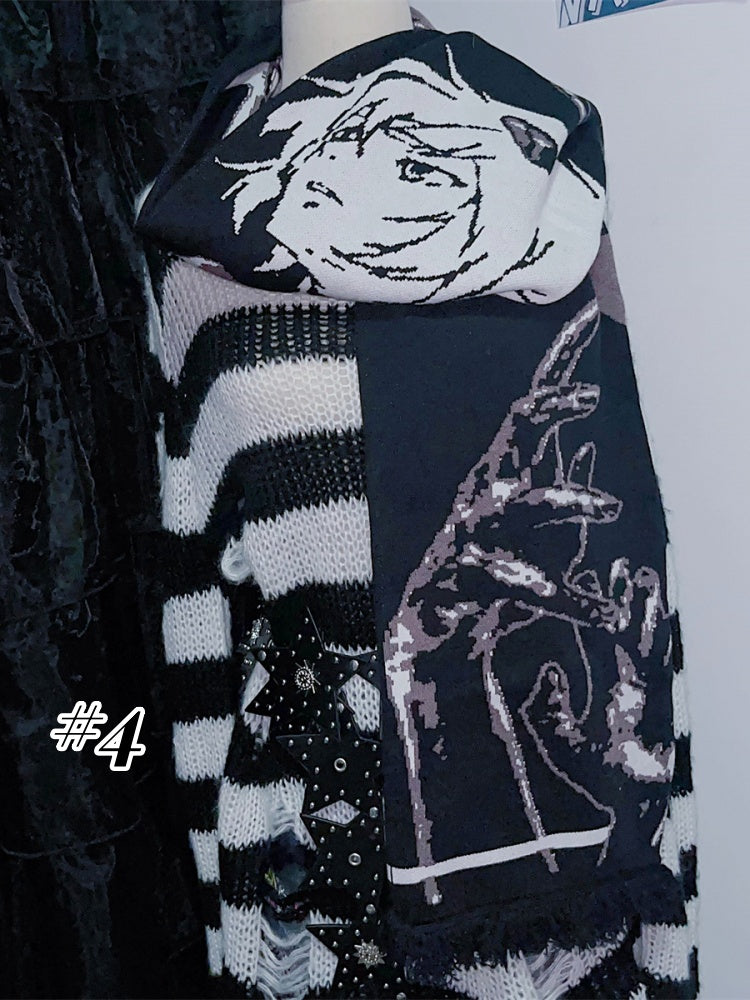 10 Options Punk Anime Print Scarf