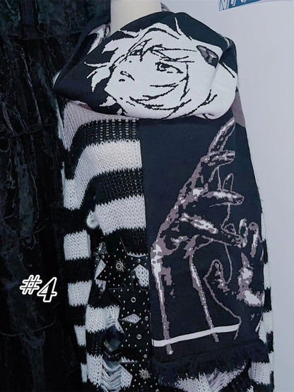 10 Optionen Punk Anime Print Schal
