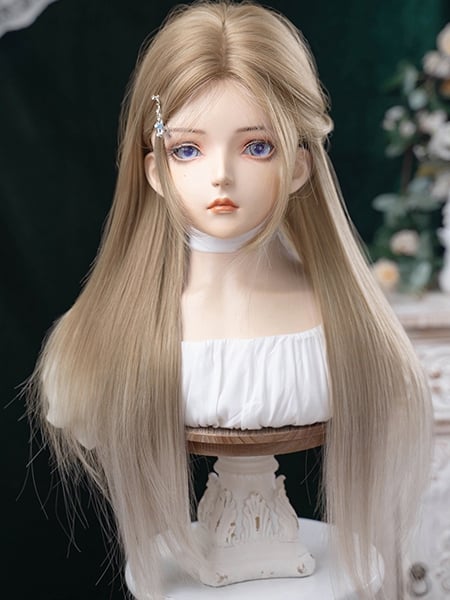 Blonde Perücke, Länge glatt, 77 cm