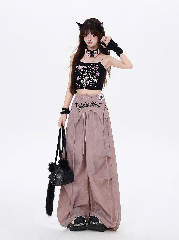 Print Top Colors Graffiti Cropped Cami 5