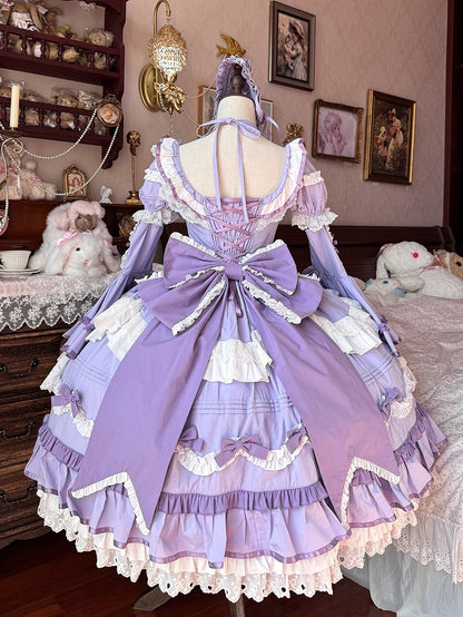 Gorgeous Old School Sizes Available Lolita Princess Purple Dress Plus Cotton