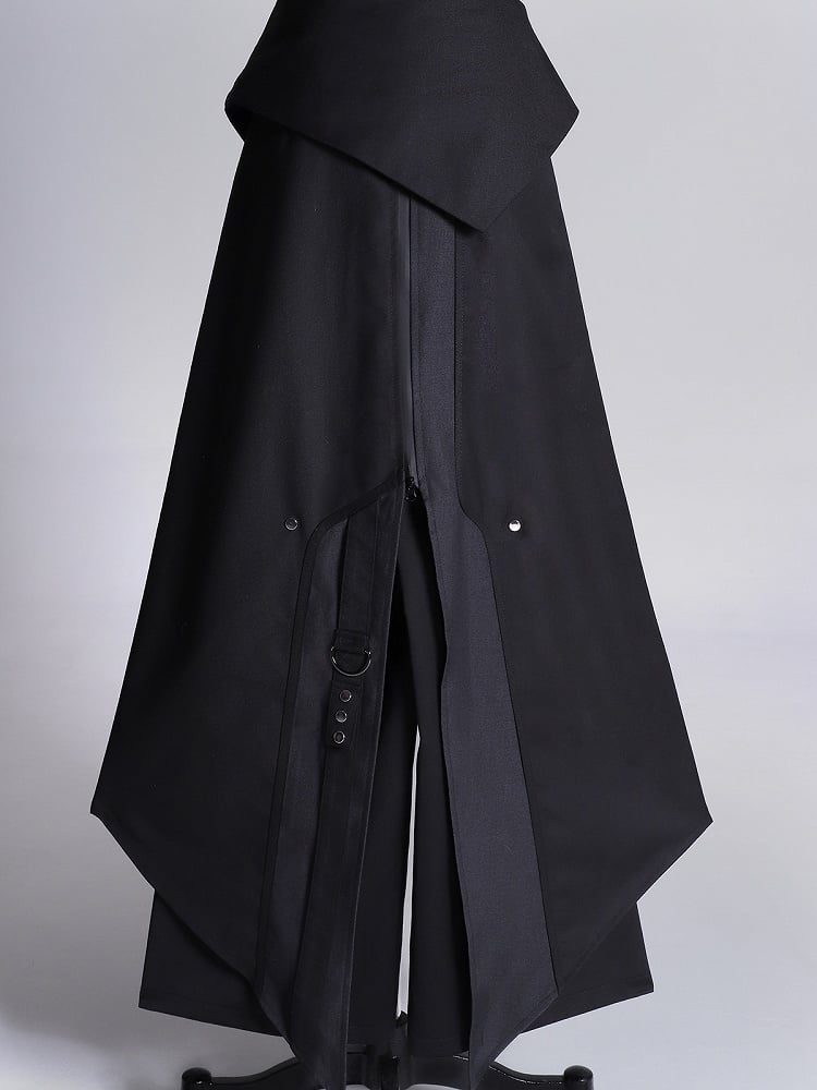 Umschlag-Hüftgürtel mit Schnalle und Riemen, schwarze Schürze, Techwear