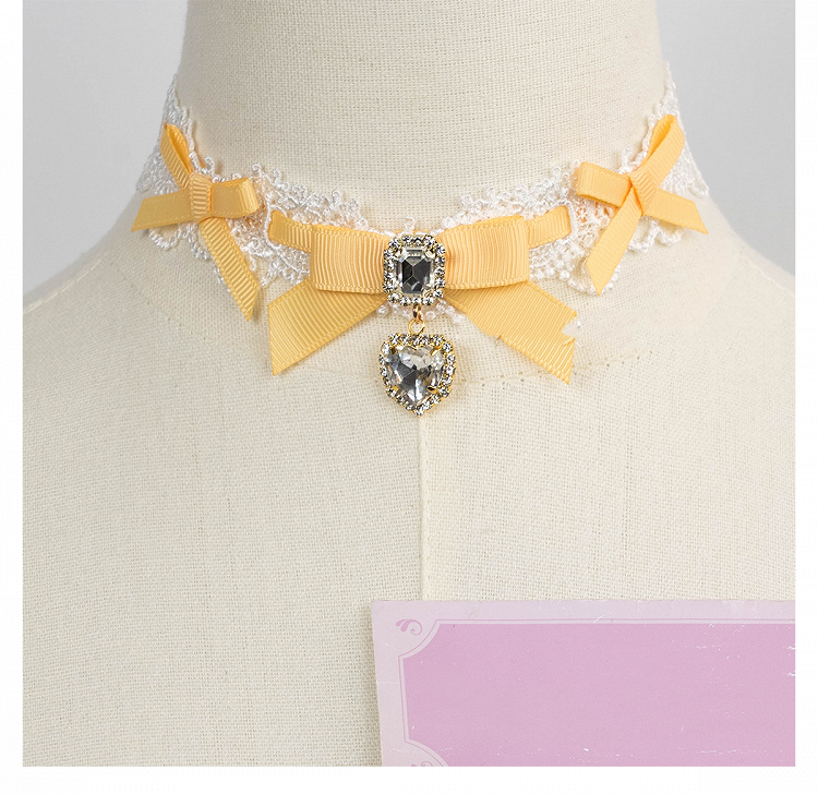 Chain Layer 11 Detachable Double Beaded Heart Jirai Choker Kei Charms Rhinestone with Options