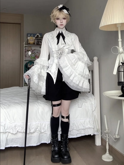 ホワイト王子ロリータゴージャスディテールウエストコート