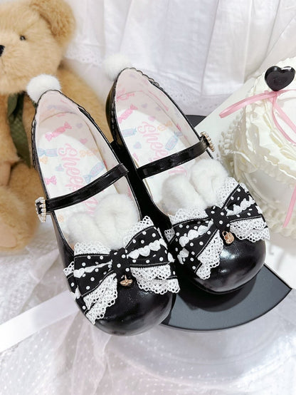 Sweet Bow at Black Top Mary Jane with Lolita Shoes