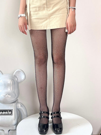 11 Color Options Rhinestone Decorated Fishnet Tights