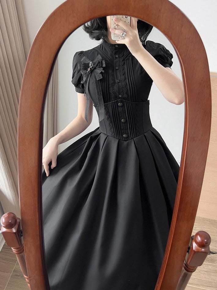 Skirt Lolita Corset Belt High Long Black Waist