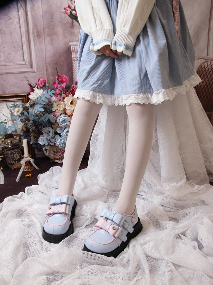 Ribbon Shoes Platform Velvet Lolita