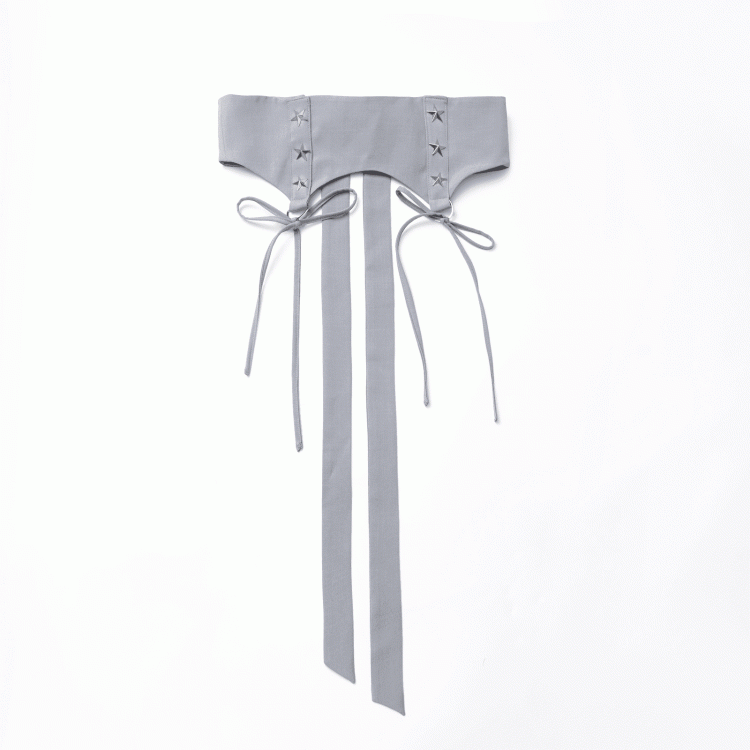 Korsettdetails Gürtel Dusty Stud Star Blau/Schwarz