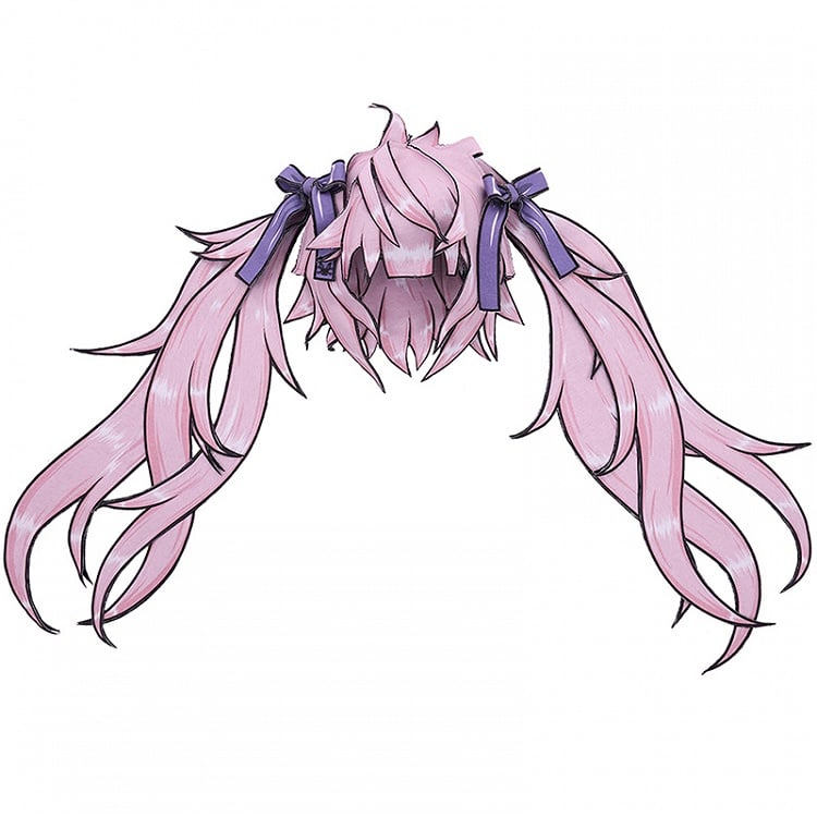 Black/Pink Bow Double Ponytail Cartoon Hat