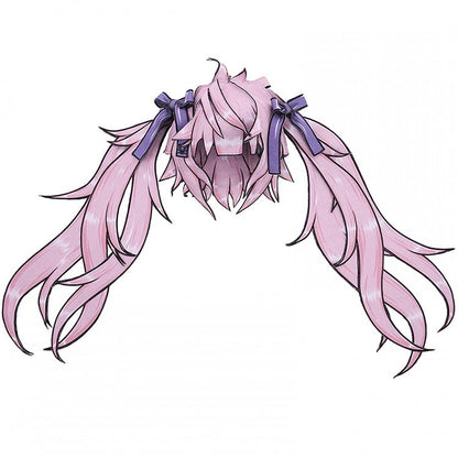 Black/Pink Bow Double Ponytail Cartoon Hat