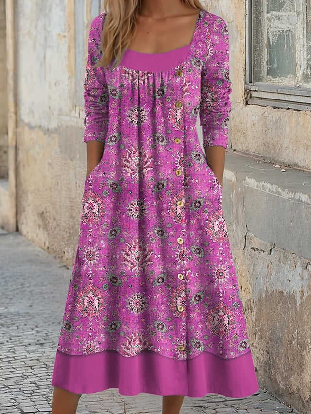 Women's Midi Dress Shift Dress A Line Dress Casual Daily