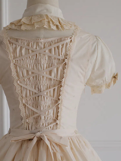 Pullover Print Beige Bakery Square Rock Lolita Ausschnitt