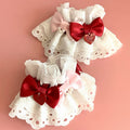 Pink Wrist Accents Sweet with Cuffs Red White Bow and Lolita