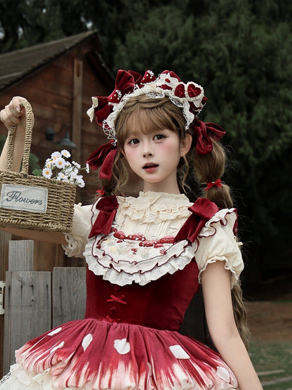 Mushroom Heart Hairband, Lolita Style - Honey Machine