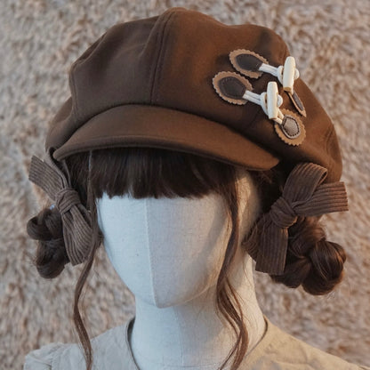 Brown Details Hairclips Bowknot