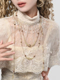 Goth Beaded Romantic Necklace Layered
