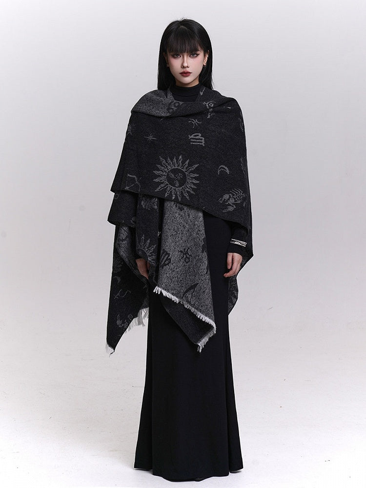 Christmas Shawl Black - Sun