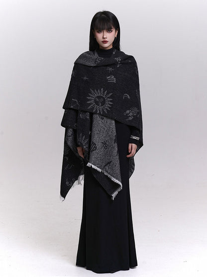 Christmas Shawl Black - Sun