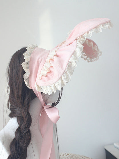 Ear Ruffled Bunny (Multi-Color) Cotton Bonnet