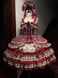 Dress Chain Red Gorgeous Bead Princess Neckline Lolita Flower Bow