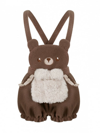 Bear Dark Bubble Shorts Overalls Brown