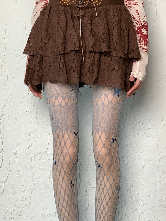 Tights Butterfly Nude Y2K Print