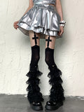 Tiered Leg Y2K Moon and Black Star Trims Sleeves Ruffle