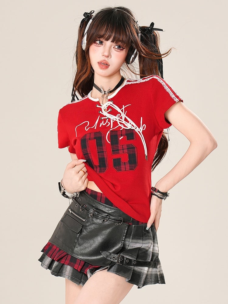 ほろ苦い柄スカート チェック柄 ブラック プリーツ 装飾バックル