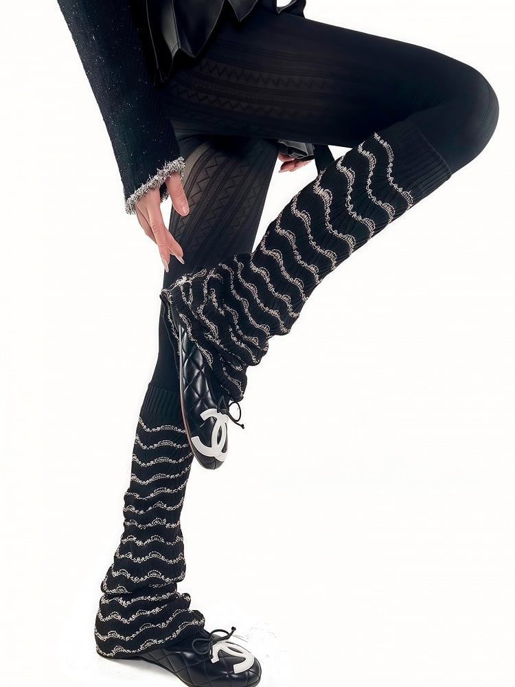 Colors Shimmer Warmers Leg Flared Water 3 Wave Thread