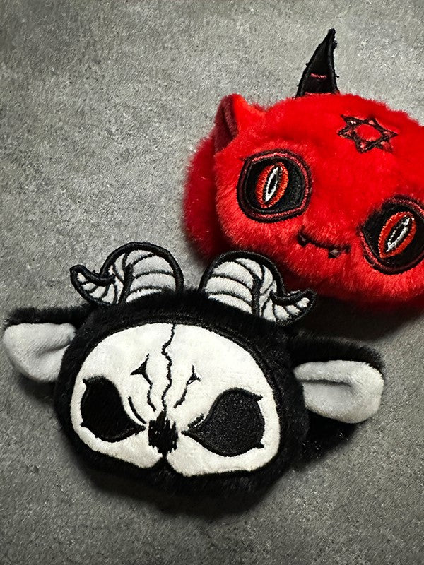 Black Gothic Hairclip Grim and Plush Reaper White