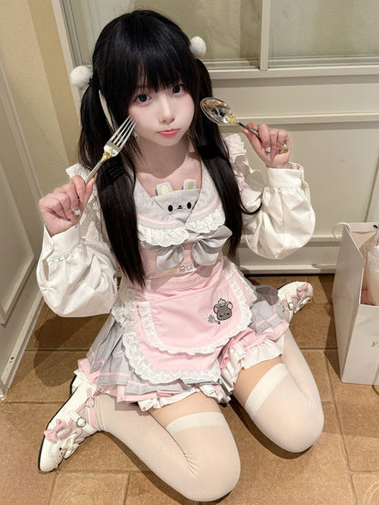 Kawaii Flutter - Apron Sleeve Pink Design
