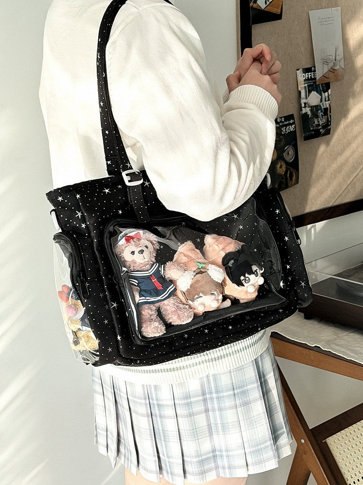 Crossbody Style Otaku Design Ita Bag Star-shaped Black