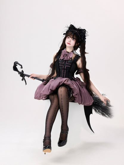 黒耳猫と紫のヘアバンド