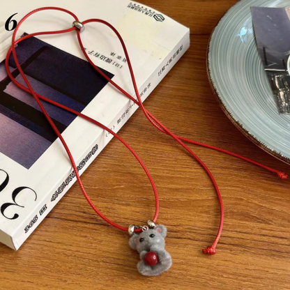 Y2K Niedliche Tier-Kordelzug-Halskette