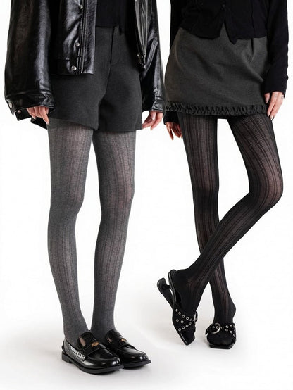 3-Color Minimalist Striped Semi-sheer Tights - ModaSwings