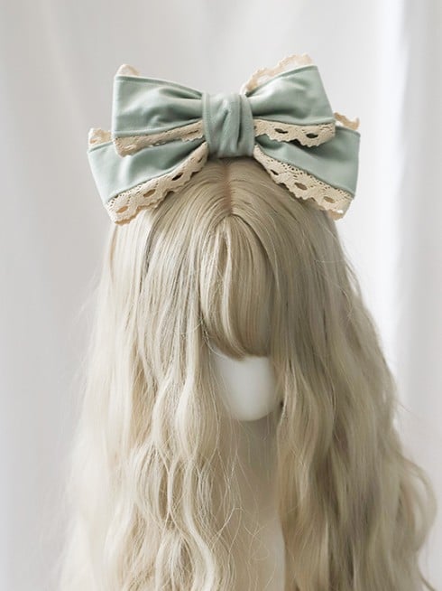 Lace Velvet Color Bow 4 Sweet Lolita Options KC Trim