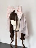 Pastel KC Head Veil Pearl Pink Lolita with (Lace Accents)