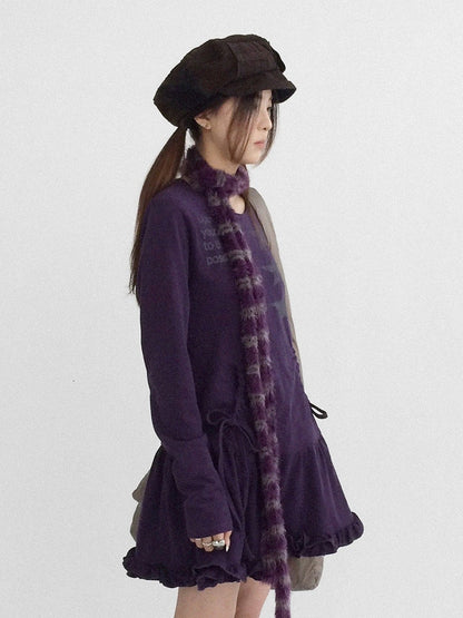 Robe imprimée Letter Star Deep à col rond violet