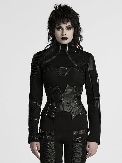 Black Jacket Punk Short Motorcycle Ultra