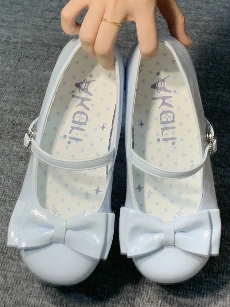 Shoes – Round Toe Mary PU Jane Lolita Leather Blue Soft