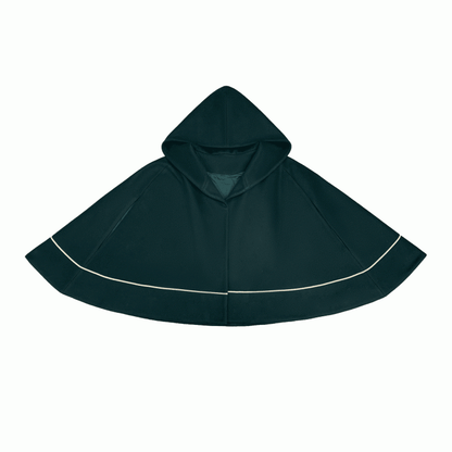 Woolen Hooded Cape Dark Green 62cm
