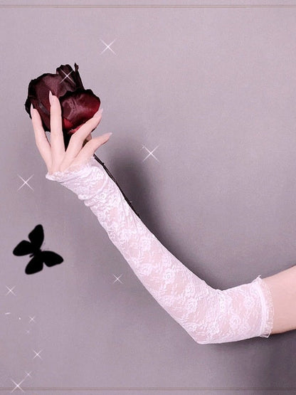 Sheer Floral Lace Arm Sleeves - Mr. Cat