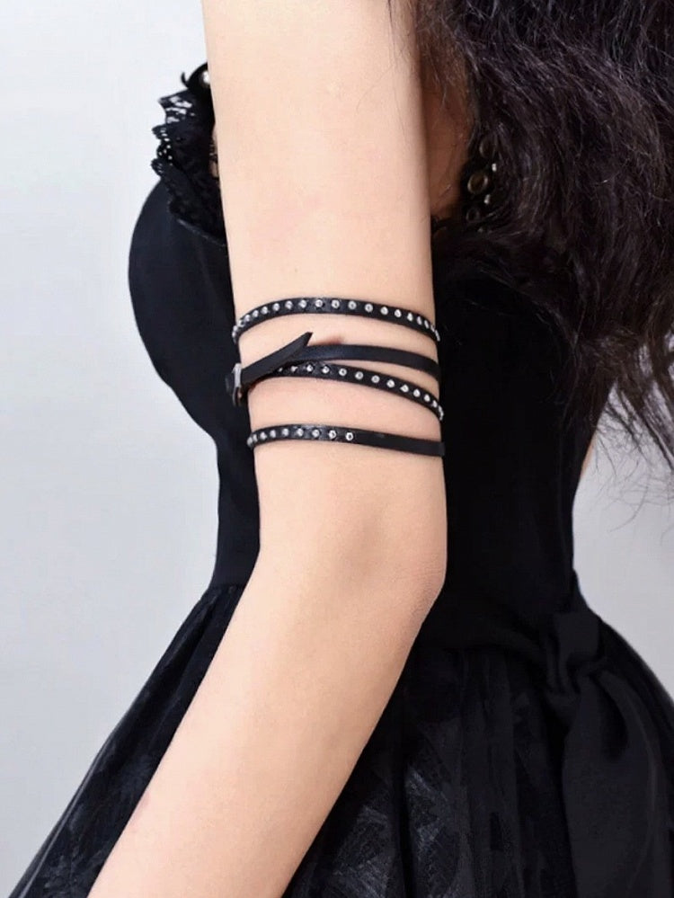 Black Punk Metal Buckle Armlet - Mr. Cat