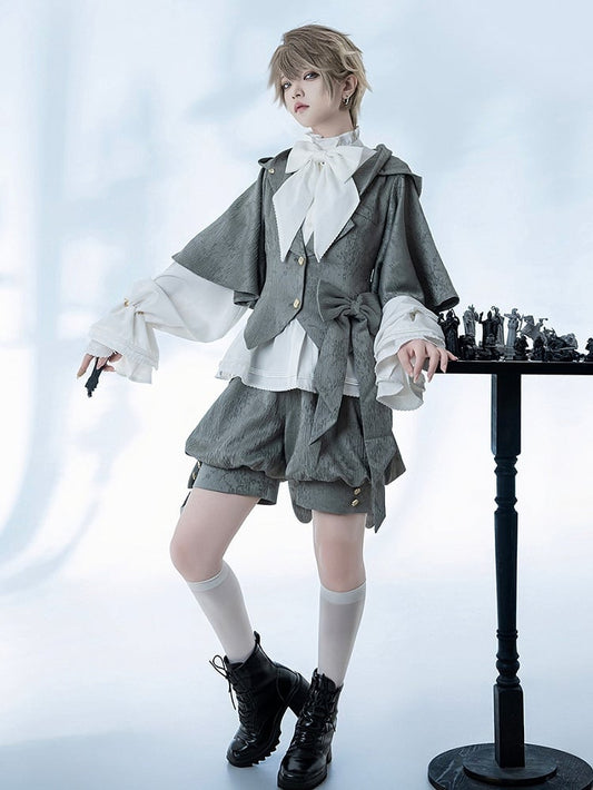 Gray Ouji Knickerbockers Jacquard Lolita Shorts