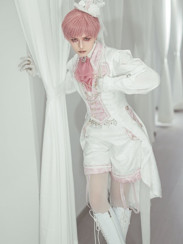 Ouji Pink Waist White Shorts and Lolita Prince High