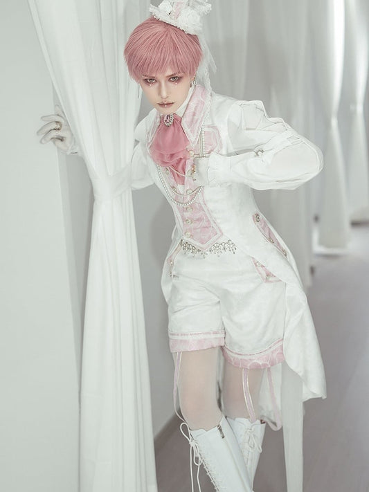 Ouji Pink Waist White Shorts and Lolita Prince High