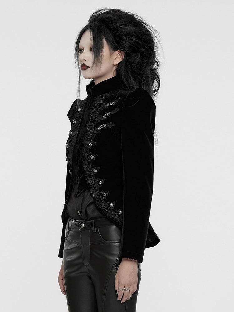 Black Gothic Chinese Style Coat