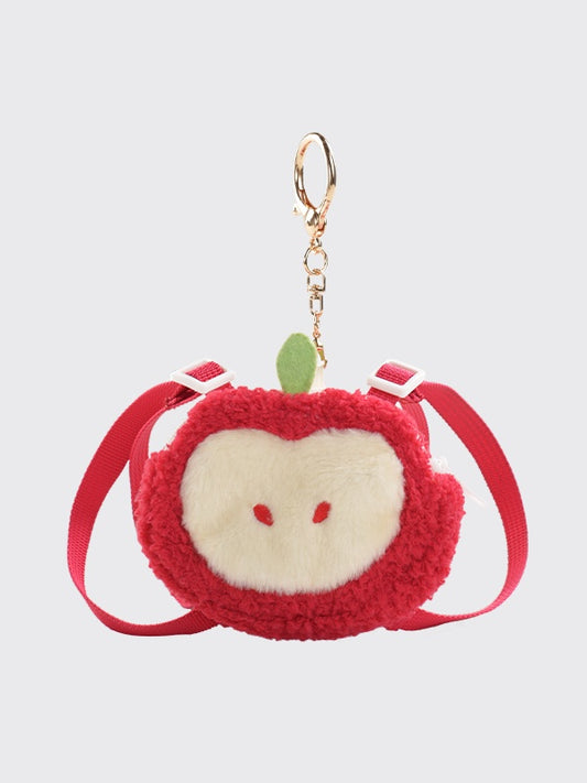 Red Cute Apple-shaped Plushie Coin Purse Key Chain
